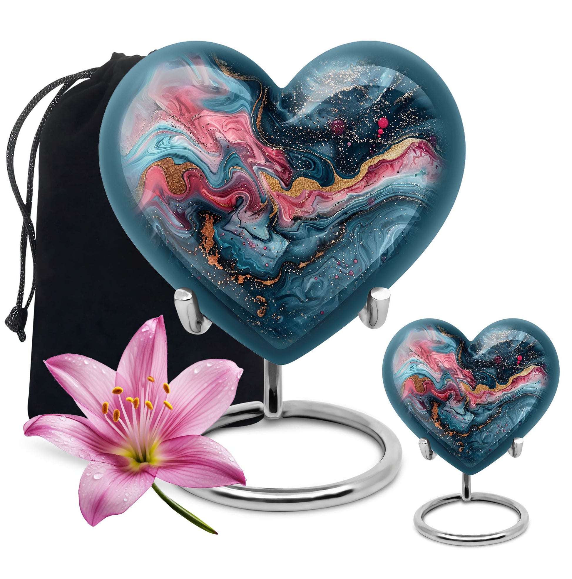 abstract heart-design urn