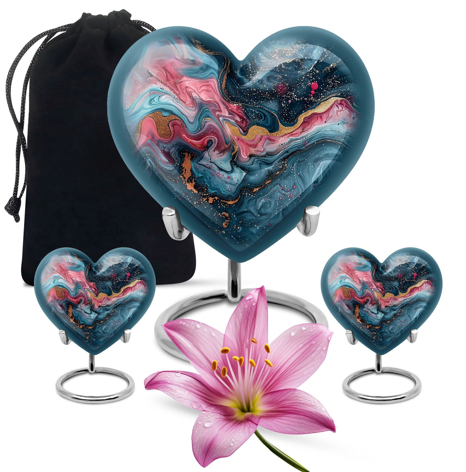 abstract heart-design urn