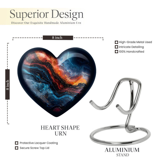 Heart-shaped 10-inch abstract urn