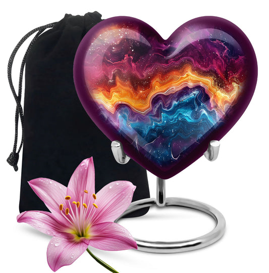 heart-shaped abstract urn for cremation ashes