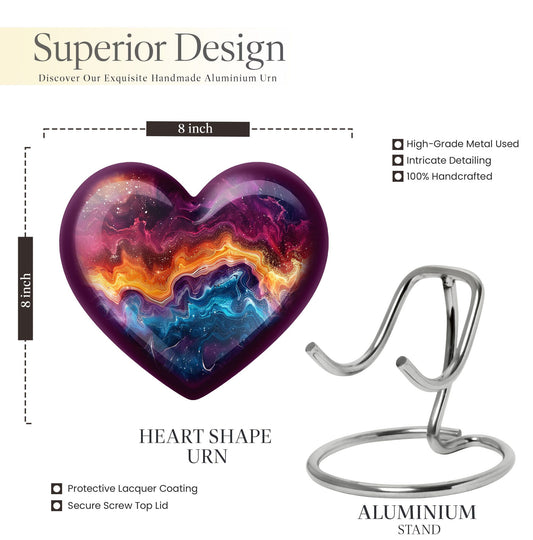 heart-shaped abstract urn for cremation ashes