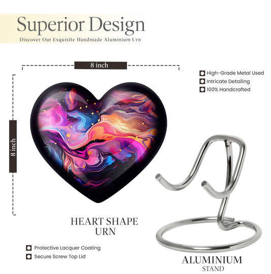 Abstract Heart Urn for adult male ashes