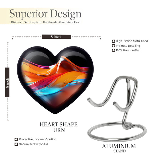 heart-shaped abstract urn for human ashes