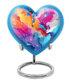 abstract design aluminum heart urn for cremation ashes