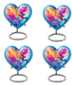 abstract design aluminum heart urn for cremation ashes