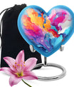 abstract design aluminum heart urn for cremation ashes