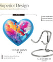 abstract design aluminum heart urn for cremation ashes