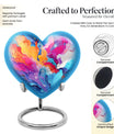 abstract design aluminum heart urn for cremation ashes