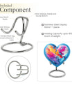 abstract design aluminum heart urn for cremation ashes