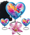 abstract design aluminum heart urn for cremation ashes