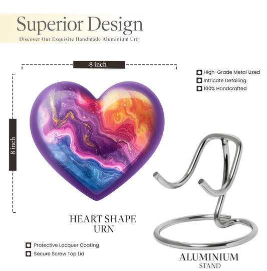 Abstract Heart Urn design cremation urn for human ashes