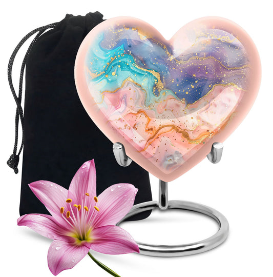 Abstract heart-shaped urn for funeral burial