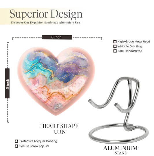 Abstract heart-shaped urn for funeral burial