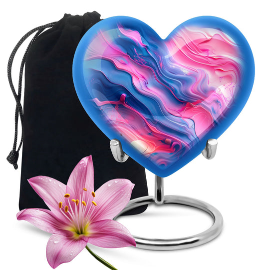 Abstract heart shaped memorial urn