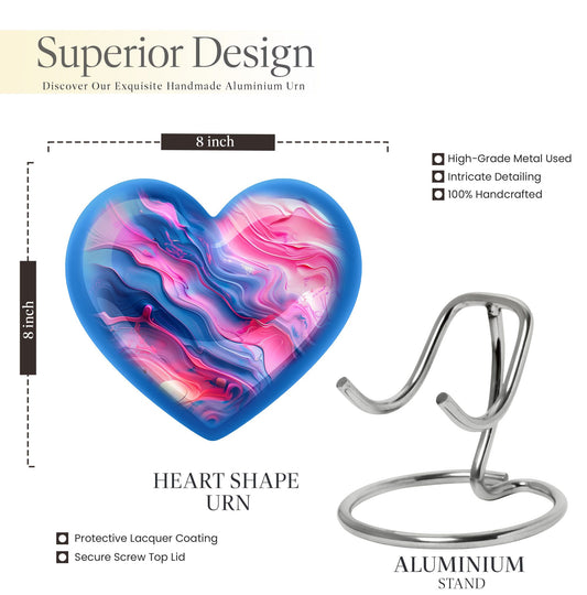 Abstract heart shaped memorial urn