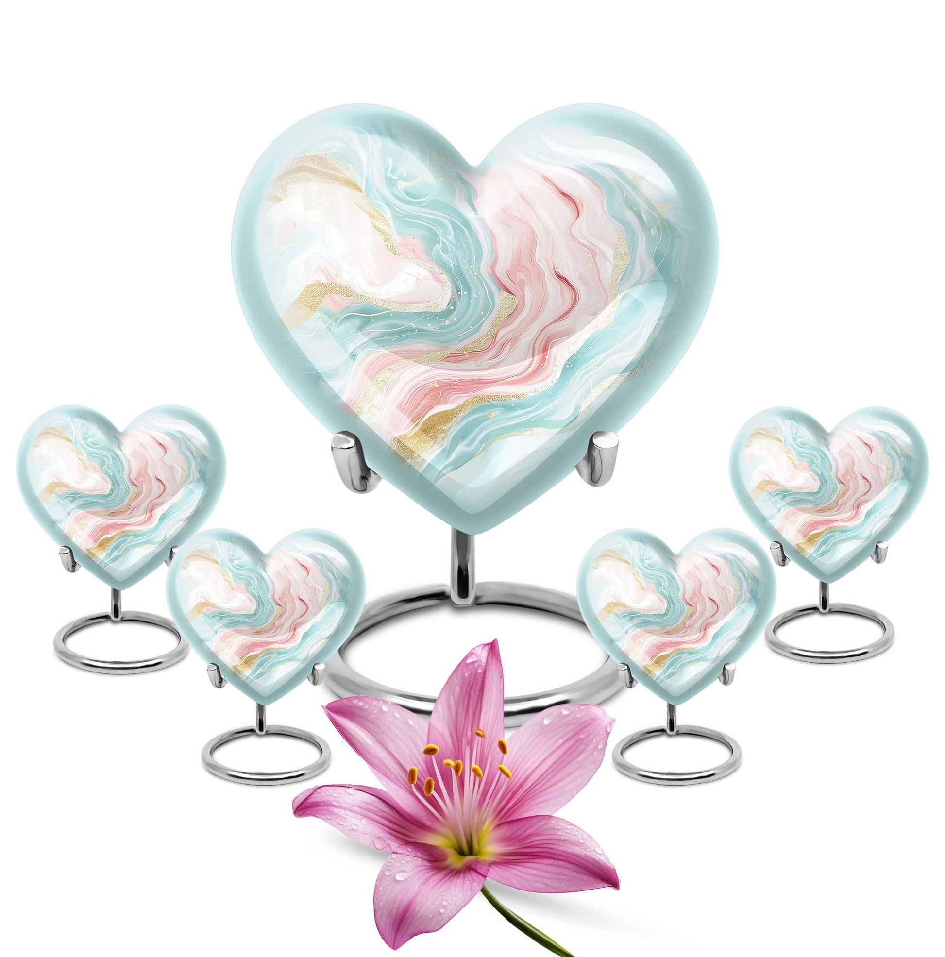 Abstract Heart Urn for cremation