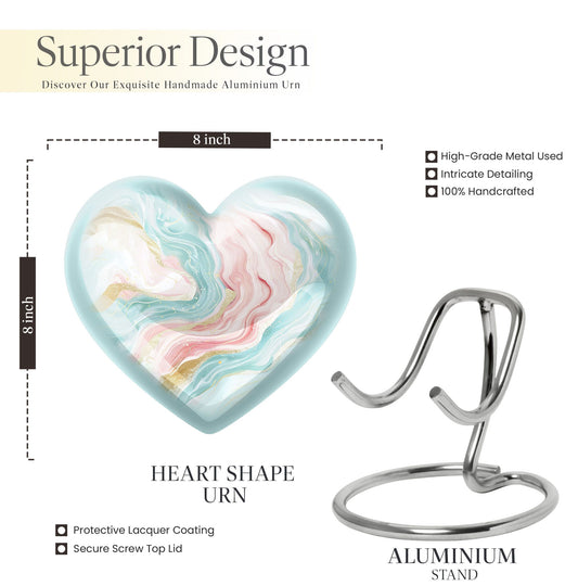 Abstract Heart Urn for cremation