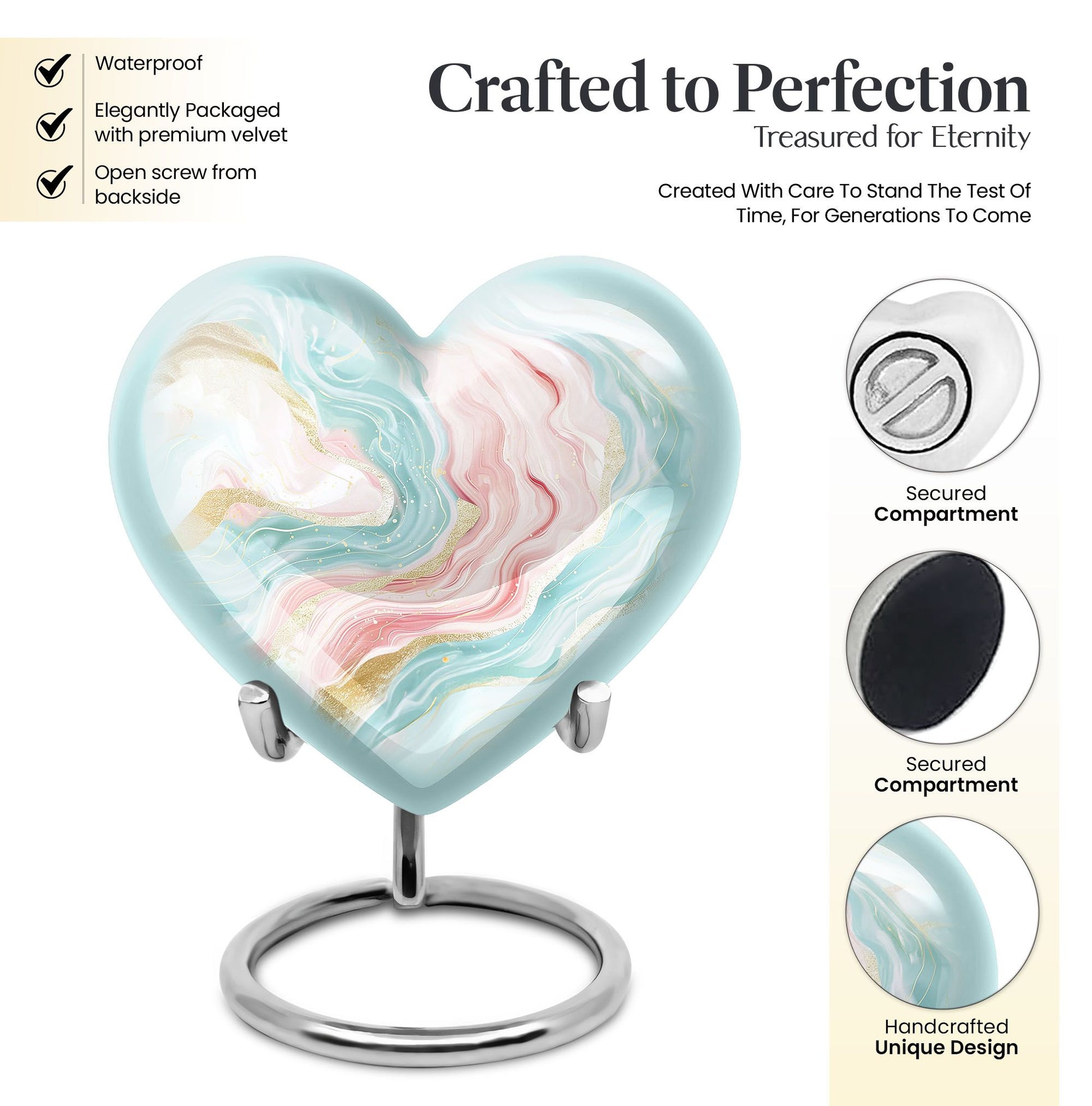 Abstract Heart Urn for cremation