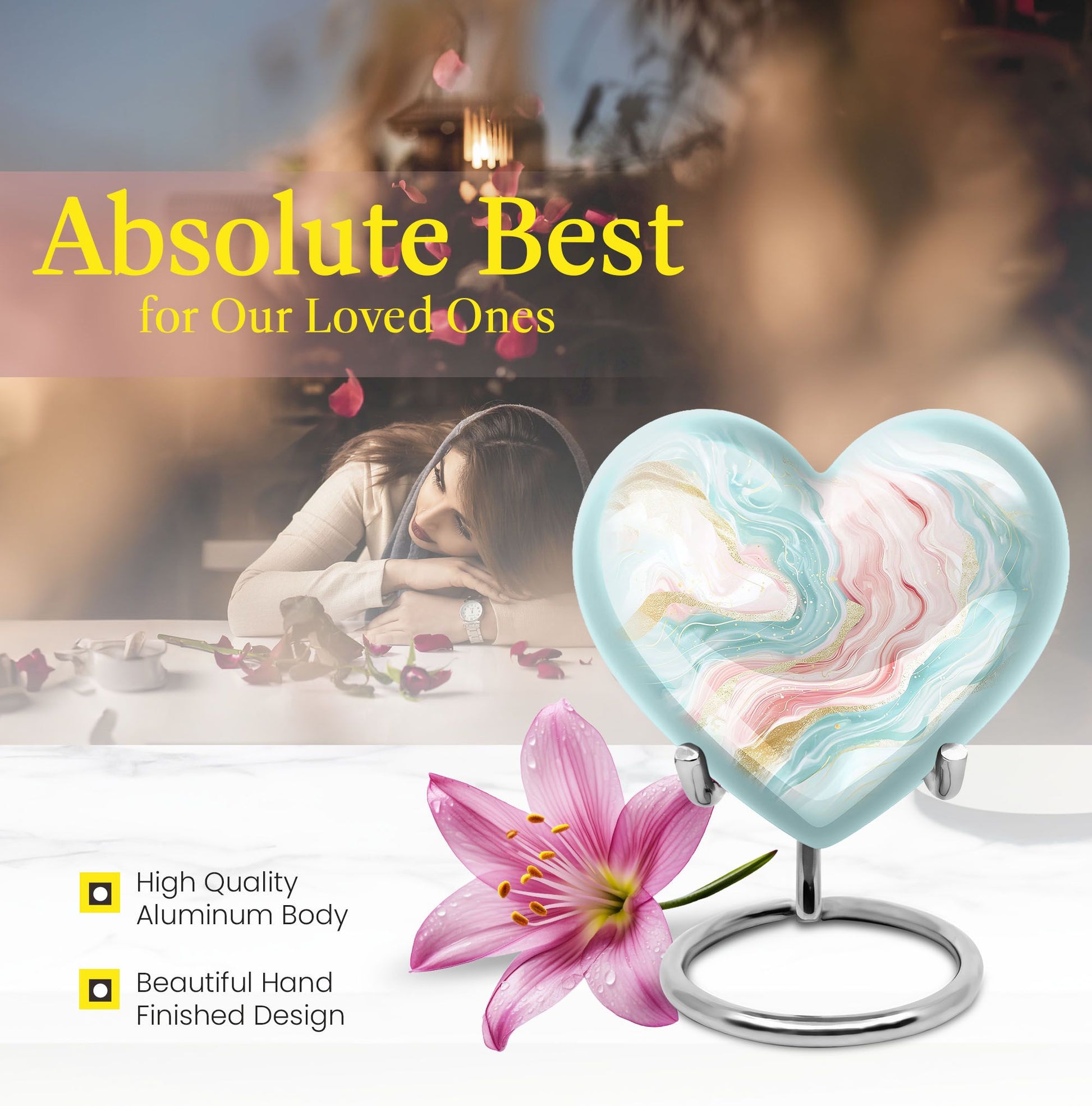 Abstract Heart Urn for cremation