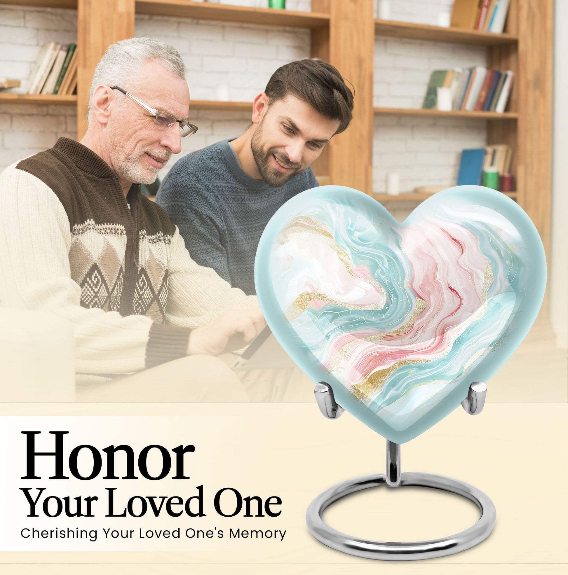 Abstract Heart Urn for cremation