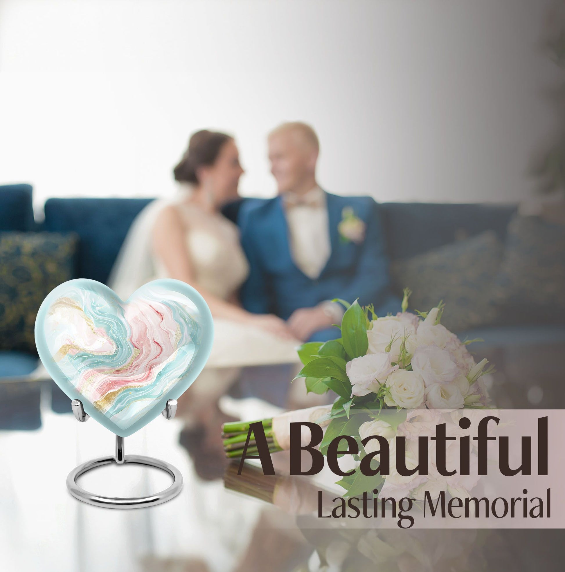 Abstract Heart Urn for cremation