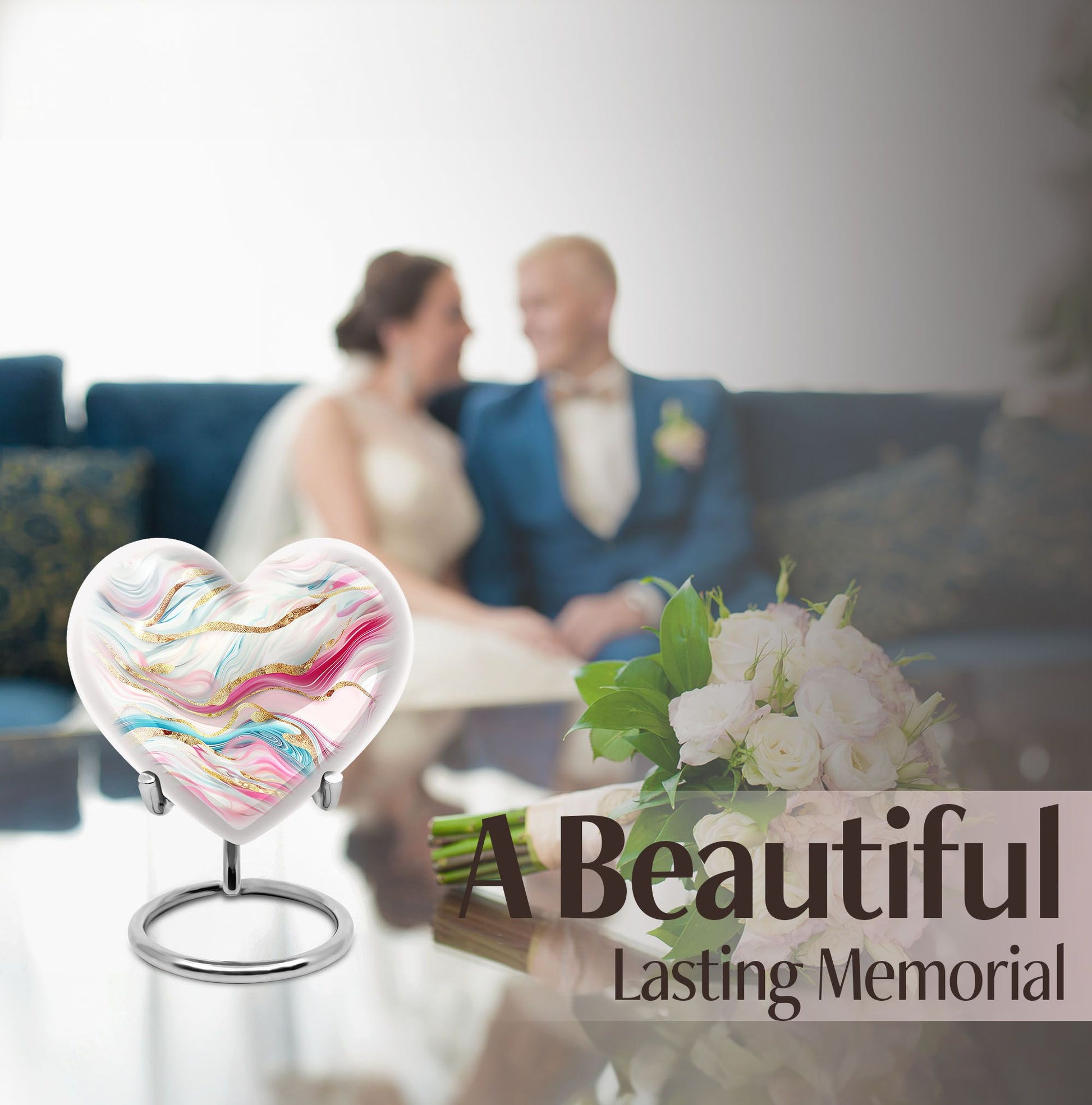 abstract heart urn