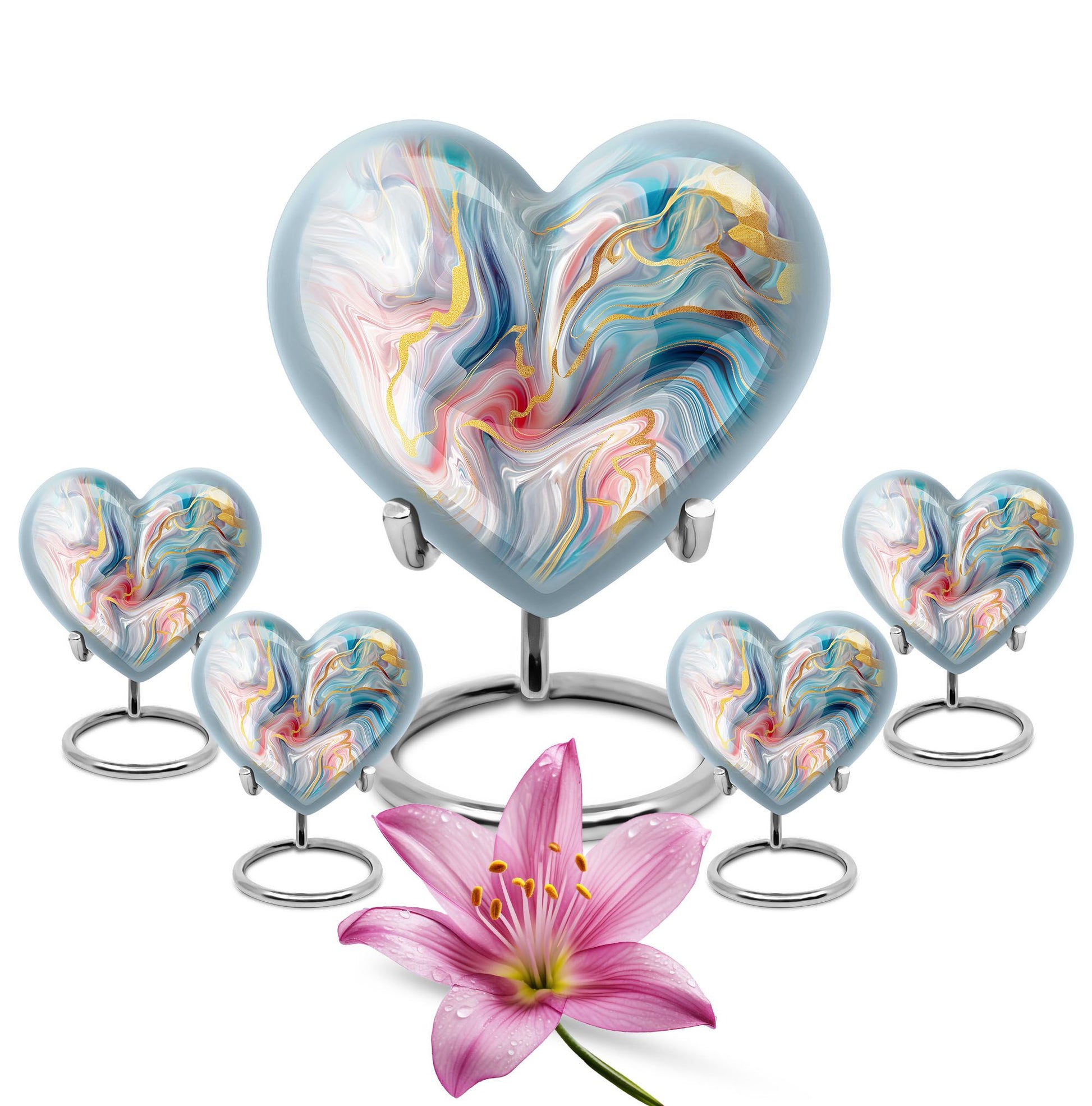 10-inch abstract heart urn for cremation ashes