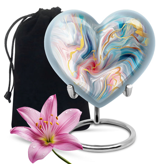 10-inch abstract heart urn for cremation ashes