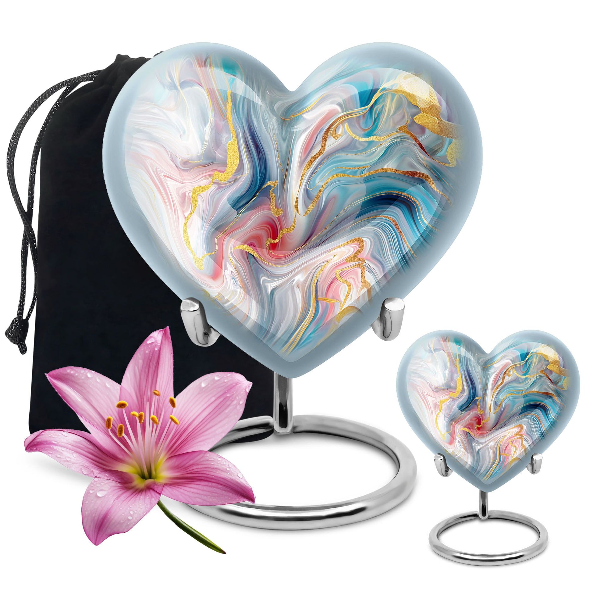 10-inch abstract heart urn for cremation ashes