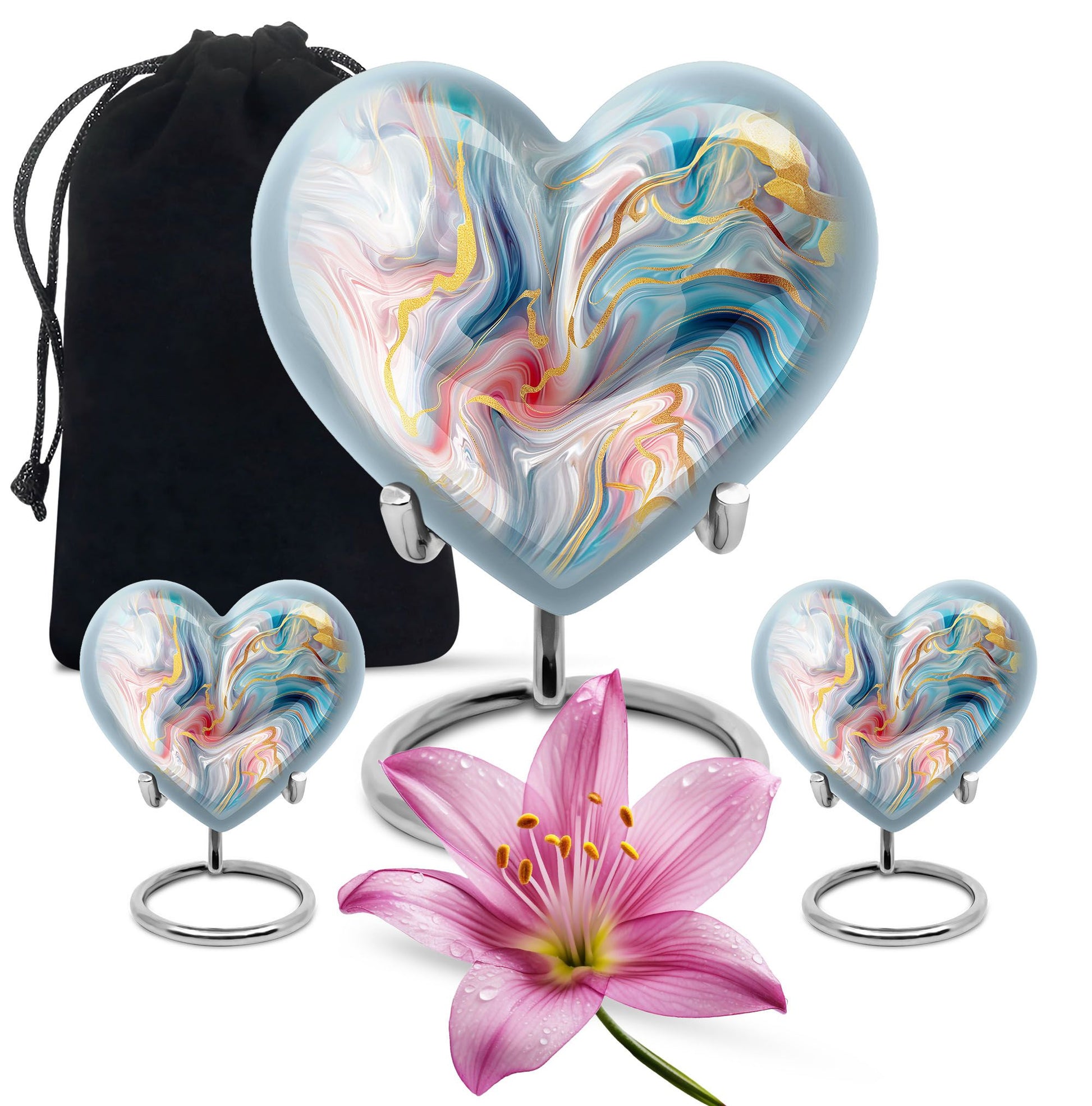 10-inch abstract heart urn for cremation ashes