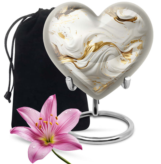 Vibrant Swirl Heart-Shaped Cremation Urn for human ashes