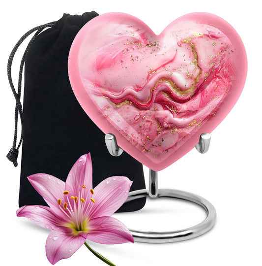 Abstract 10 inch heart urn for cremation ashes