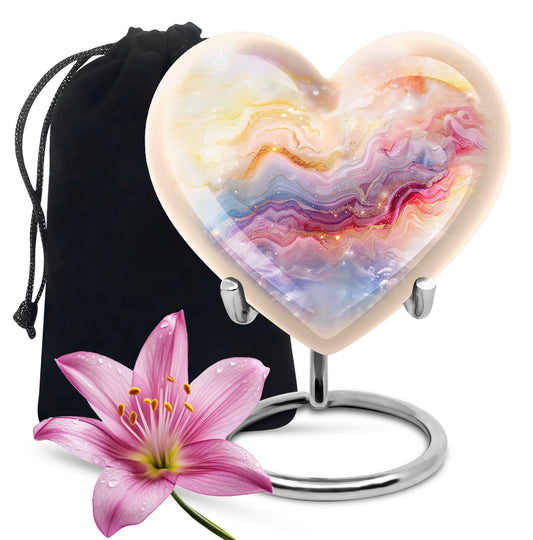 Colourful Swirl Heart Urn