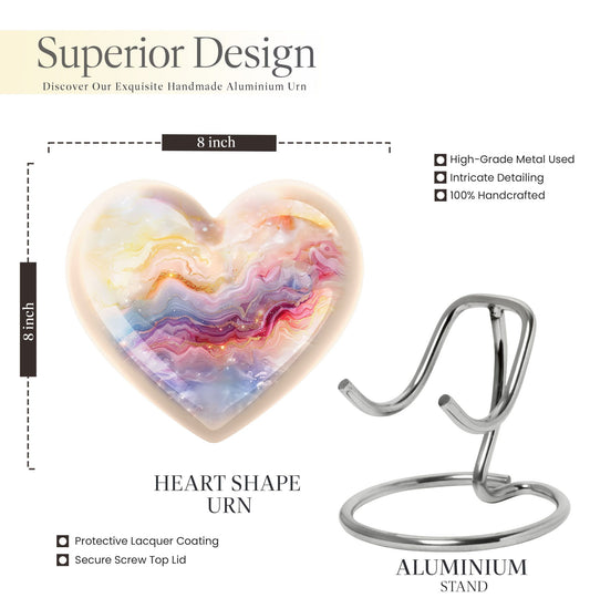 Colourful Swirl Heart Urn