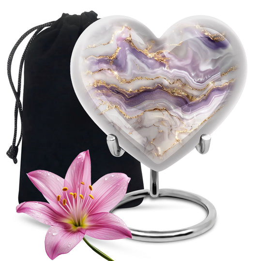 abstract heart-shaped funeral urn