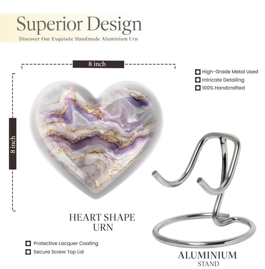 abstract heart-shaped funeral urn