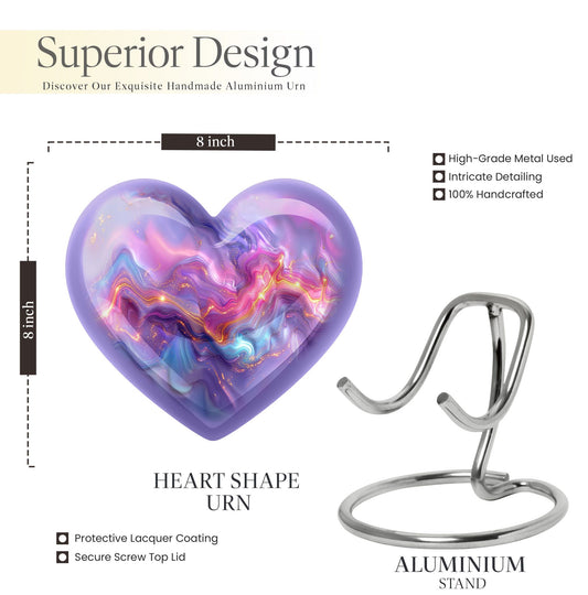 10-inch abstract heart urn