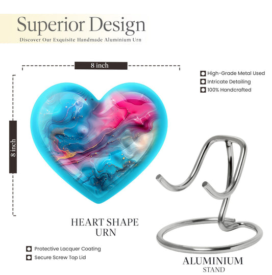 10-inch Abstract Heart Urn