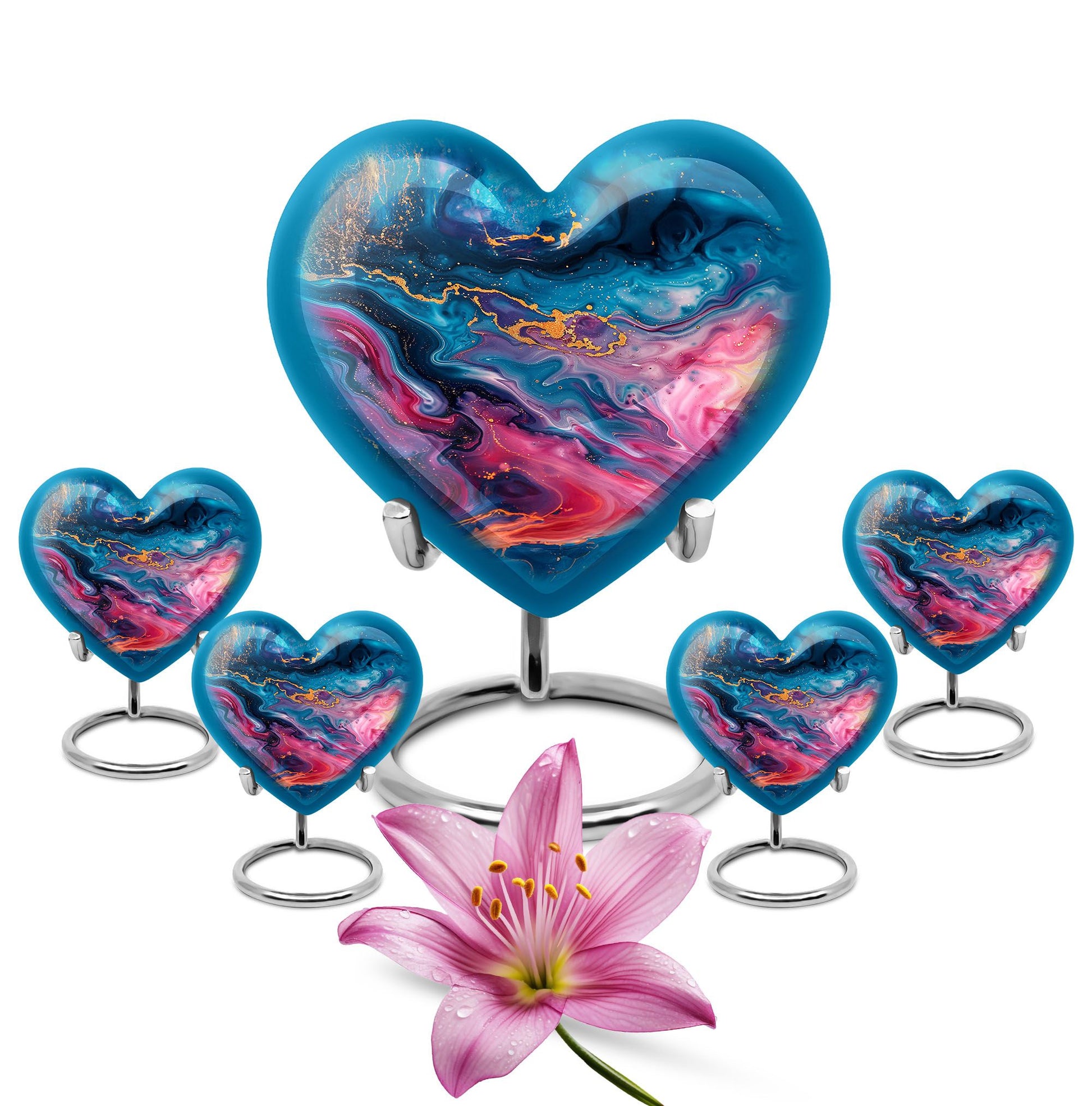 Abstract Heart Urn made of Aluminium