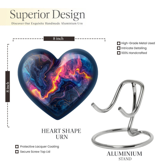 Abstract Heart-shaped 10-inch Memorial Urn