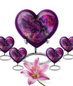 10-inch heart-shaped abstract urn made of aluminium