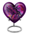 10-inch heart-shaped abstract urn made of aluminium