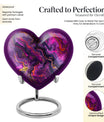 10-inch heart-shaped abstract urn made of aluminium