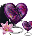 10-inch heart-shaped abstract urn made of aluminium