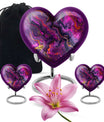 10-inch heart-shaped abstract urn made of aluminium