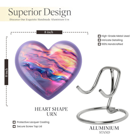 Large 10-inch Abstract Heart Urn