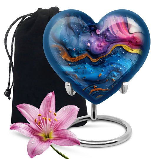 abstract heart design cremation urn for men