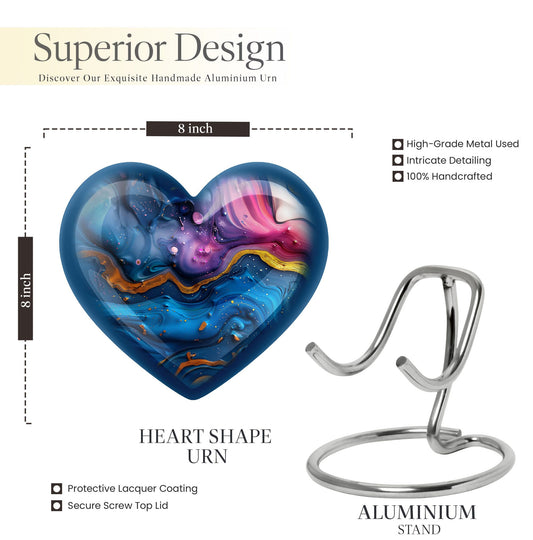 abstract heart design cremation urn for men