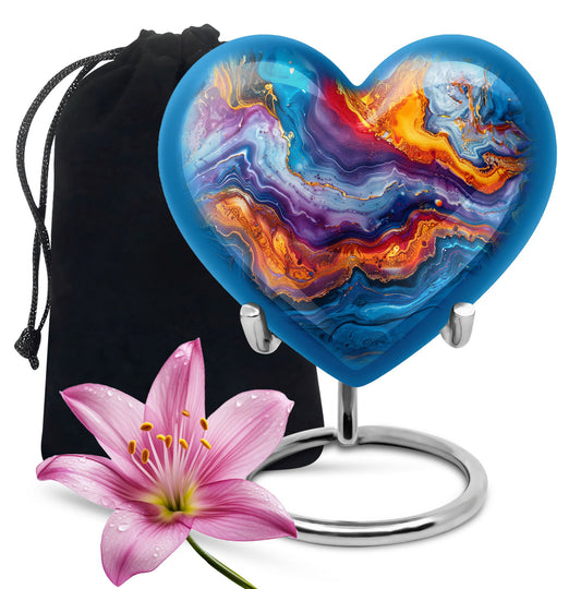 abstract heart urn for adult male ashes