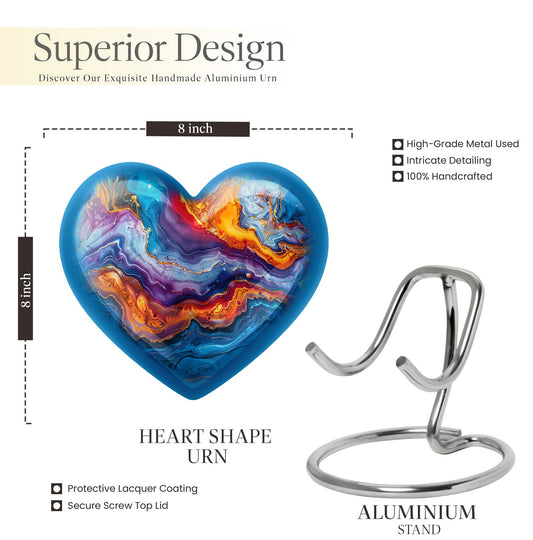 abstract heart urn for adult male ashes